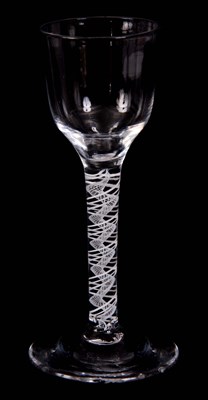 Lot 5 - A LATE 18TH CENTURY CORDIAL GLASS with ogee...
