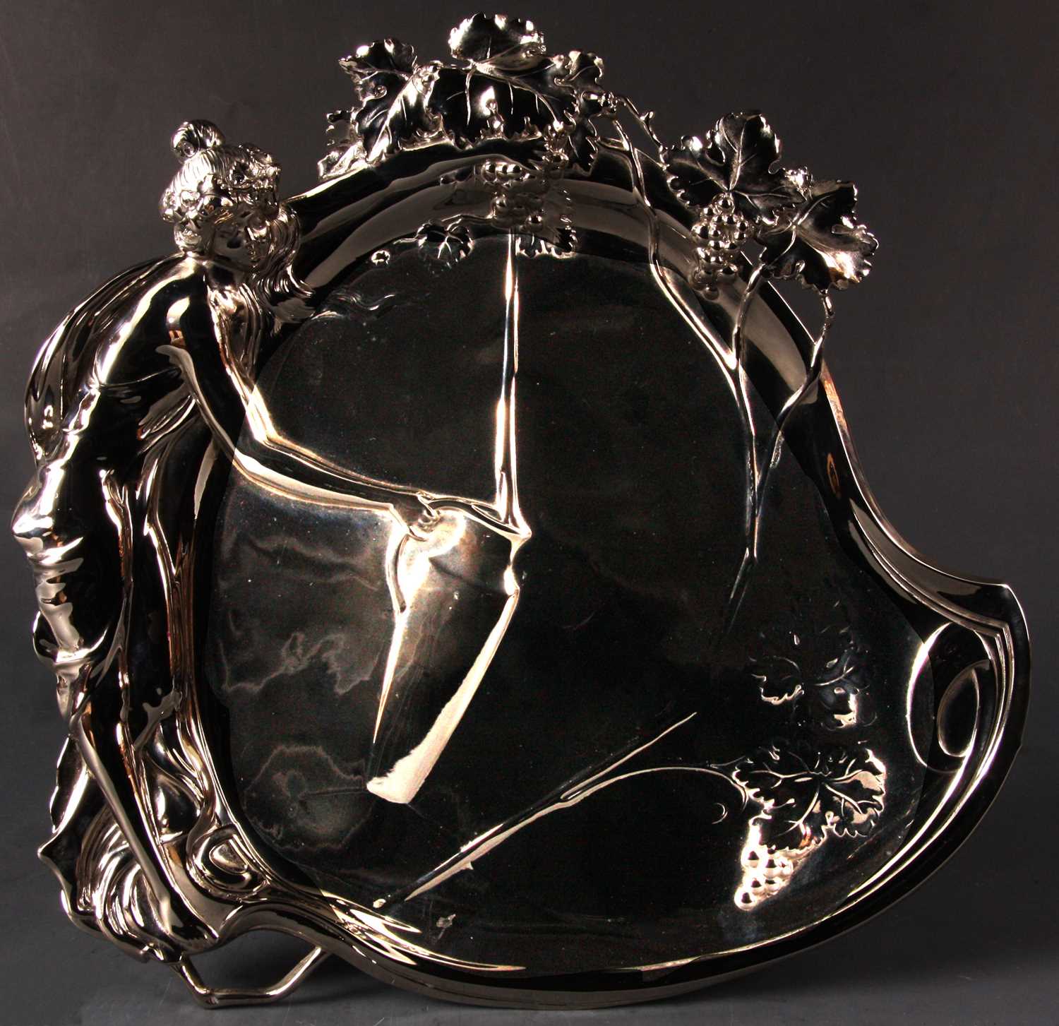 Lot 229 - A Silver Plated WMF type shaped shallow TRAY...