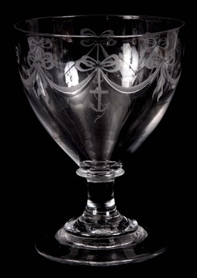 Lot 6 - AN EARLY 19TH CENTURY RUMMER with angled bowl...
