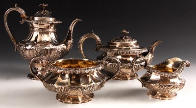 Lot 223 - A good George IV four piece Silver TEA SERVICE...