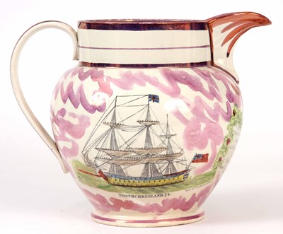 Lot 76 - A 19THCENTURY SUNDERLAND JUG BY DIXON & SON...