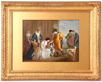 Lot 91 - A 19th CENTURY GERMAN RECTANGULAR PORCELAIN...