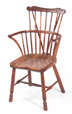 Lot 910 - AN EARLY 19TH CENTURY BURR YEW-WOOD COMB BACK...