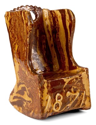 Lot 30 - A 19th CENTURY SLIPWARE MINIATURE LAMBING...