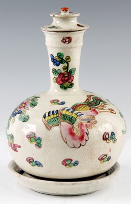 Lot 72 - A 19th CENTURY EARTHENWARE ORIENTAL STYLE VASE...
