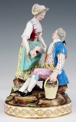 Lot 79 - A 19TH CENTURY CIRCULAR MEISSEN FIGURE GROUP...