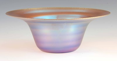 Lot 9 - A 20TH CENTURY WMF MYRA GLASS IRIDESCENT BOWL...