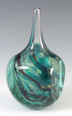 Lot 5 - A MDINA GLASS LOLLIPOP VASE circa 1970s with...
