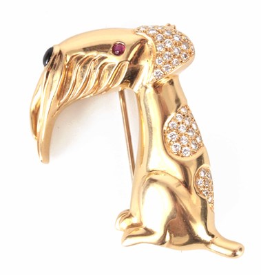 Lot 178 - A DAVID MORRIS 18CT GOLD AND DIAMOND DOG...