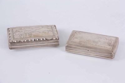 Lot 134 - TWO 19TH CENTURY DUTCH SILVER TOBACCO BOXES...