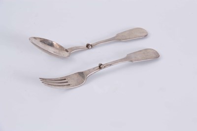 Lot 140 - A 19TH CENTURY RUSSIAN SILVER CAMPAIGN SPOON...