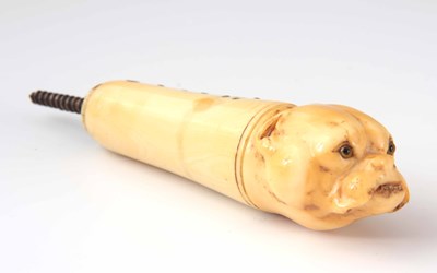 Lot 211 - A 19th CENTURY CARVED IVORY AND PIQUE WORK...