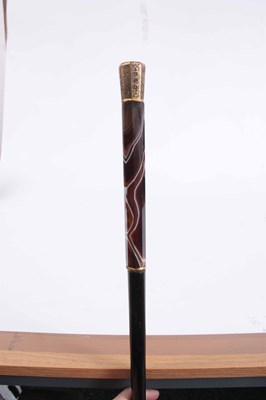 Lot 214 - A LATE 19TH CENTURY AGATE AND ORMOLU HANDLED...