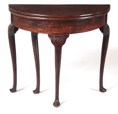 Lot 1004 - A GEORGE II MAHOGANY DEMI LUME CARD TABLE with...