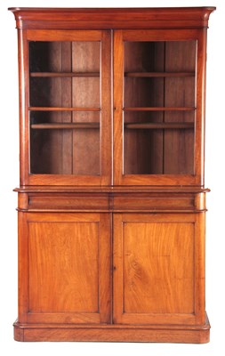 Lot 1006 - A MID VICTORIAN MAHOGANY GLAZED BOOKCASE with...