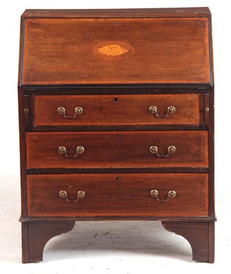 Lot 1017 - AN EDWARDIAN INLAID MAHOGANY BUREAU 76cm wide...