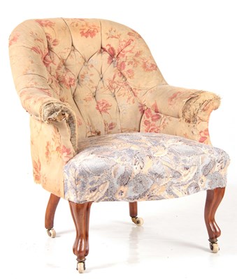 Lot 1030 - A SMALL VICTORIAN UPHOLSTERED OCCASIONAL CHAIR...