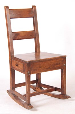 Lot 1042 - AN 18TH CENTURY OAK CHILDS ROCKING NURSING...