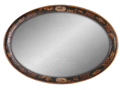 Lot 1043 - A LATE 19TH CENTURY OVAL LACQUERED CHINOISERIE...