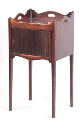 Lot 1053 - A GEORGE III MAHOGANY BEDSIDE CUPBOARD with...