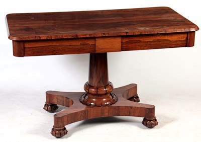 Lot 1061 - A WILLIAM IV ROSEWOOD LIBRARY TABLE with...