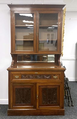 Lot 1062 - A LATE 19TH CENTURY CARVED WALNUT SECRETAIRE...