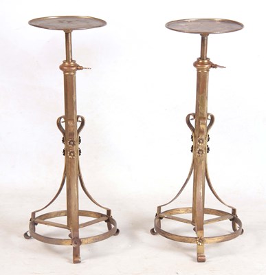 Lot 1074 - A PAIR OF LATE 19TH CENTURY ADJUSTABLE BRASS...