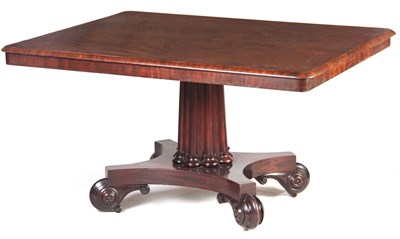 Lot 1090 - A MID 19TH CENTURY FLAMED MAHOGANY TILT TOP...