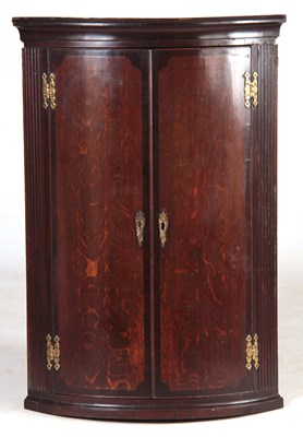 Lot 1095 - A GEORGE III OAK AND MAHOGANY CROSS-BANDED...