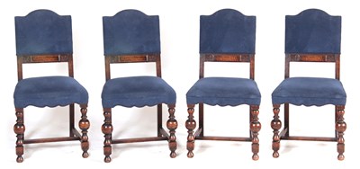 Lot 1097 - A SET OF FOUR 20TH CENTURY OAK DINING CHAIRS