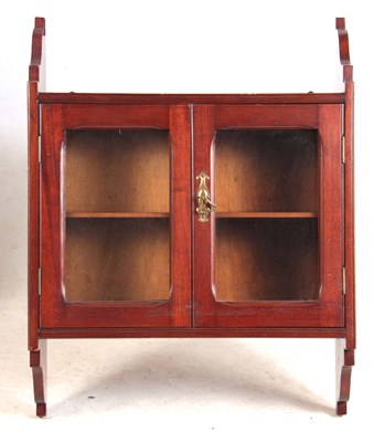 Lot 1098 - AN EDWARDIAN WALNUT HANGING GLAZED CUPBOARD