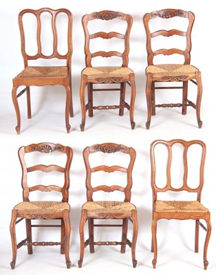 Lot 1102 - A SET OF FOUR AND A PAIR OF FRENCH KITCHEN CHAIRS