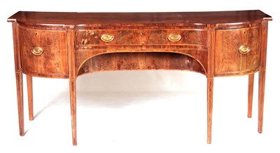 Lot 1103 - A GEORGIAN MAHOGANY SIDEBOARD with inverted...
