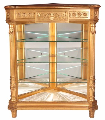 Lot 1104 - A 19TH CENTURY FRENCH GILT GESSO CORNER...