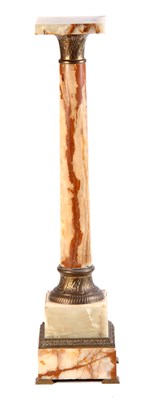 Lot 1105 - A LATE 19TH CENTURY ONYX MARBLE COLUMN with...