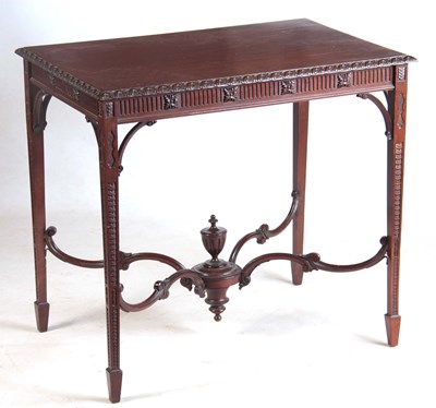 Lot 1106 - AN EDWARDIAN MAHOGANY CHIPPENDALE STYLE SILVER...