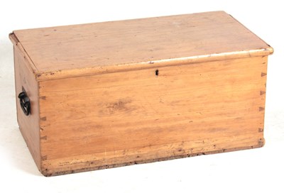 Lot 1111 - A 19TH CENTURY PINE BLANKET BOX of dovetailed...