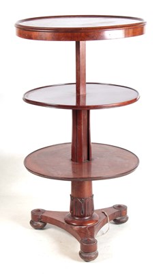 Lot 1128 - A WILLIAM IV MAHOGANY ADJUSTABLE DUMB WAITER...