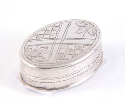 Lot 235 - AN EARLY 19th CENTURY SILVER OVAL PATCH BOX...