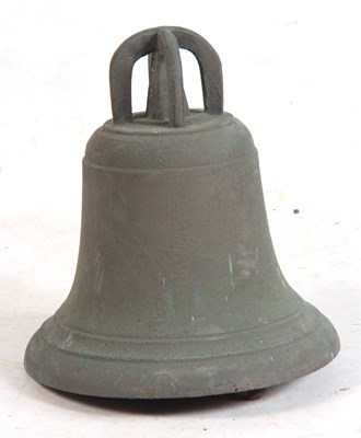 Lot 351 - A LATE 19TH CENTURY SHAPED CAST BELL 34cm high...