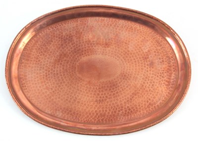 Lot 355 - AN EARLY 20TH CENTURY ARTS AND CRAFTS OVAL...