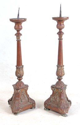 Lot 362 - A PAIR OF 18TH CENTURY DUCTH COPPER PRICKET...