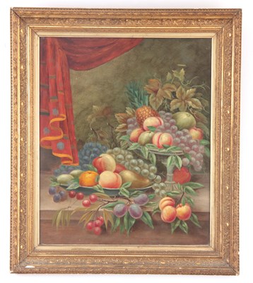Lot 368 - A 19TH CENTURY OIL ON CANVAS depicting a still...