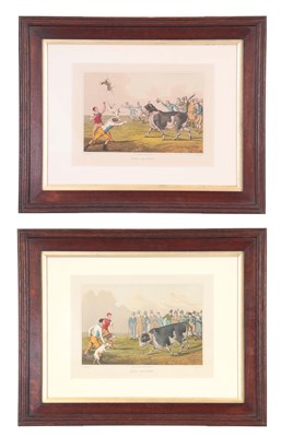 Lot 389 - A PAIR OF 19TH CENTURY BULL BAITING PRINTS...