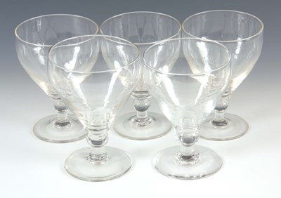 Lot 4 - A MATCHED SET OF FIVE 19TH CENTURY PLAIN GLASS...