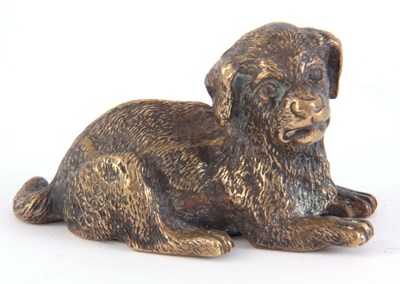 Lot 443 - AN EARLY 20th CENTURY AUSTRIAN BRONZE PUPPY...