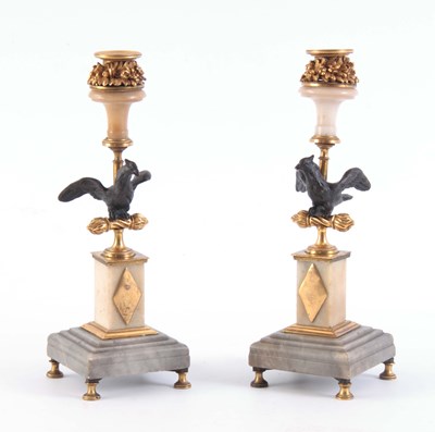 Lot 463 - A PAIR OF 19TH CENTURY FRENCH BRONZE, ORMOLU...