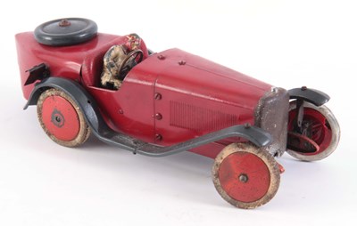 Lot 466 - A 1930's TIN PLATE CLOCKWORK MECCANO RACING...
