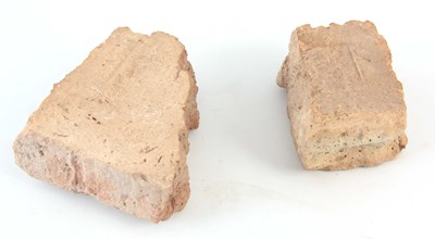 Lot 472 - TWO PRE-HISTORIC FIRED CLAY BRICKS WITH...