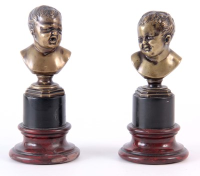 Lot 483 - A PAIR OF LATE 19th CENTURY BRONZE BUSTS...